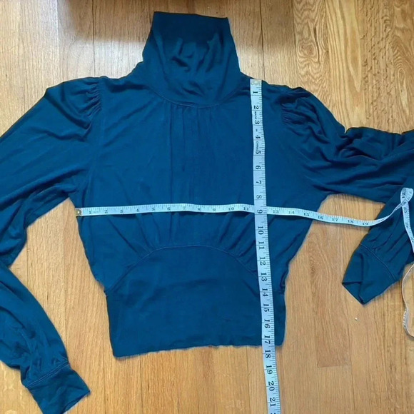 Free People Teal Turtleneck with Open Slit - Picture 10 of 10